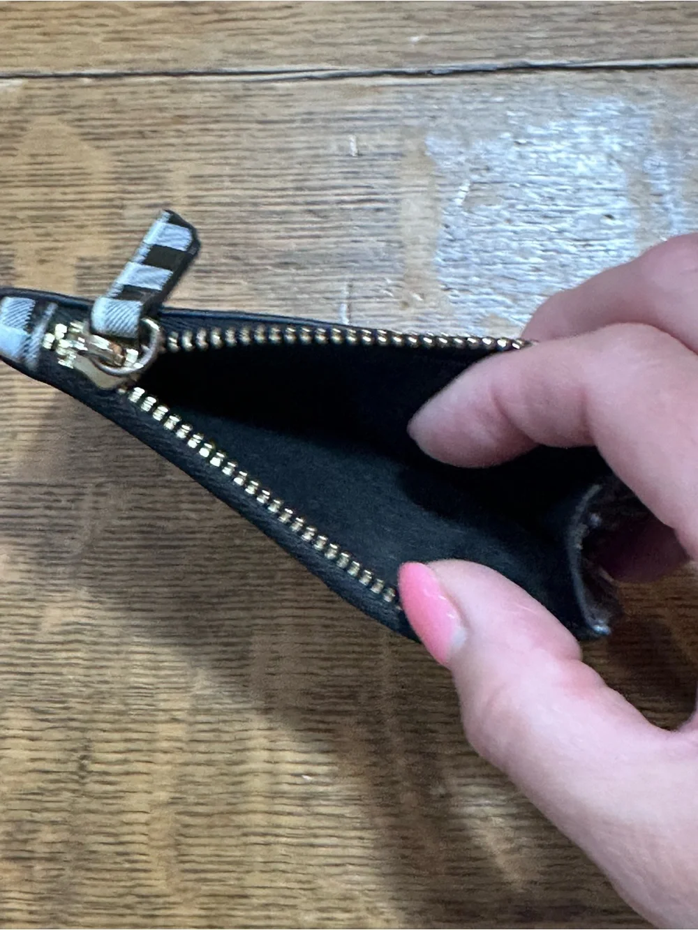 Nanette‎ Lepore Black and White Gingham Wristlet Wallet